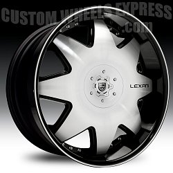 Lexani LX-2 Gloss Black Machined w/ Machined Accent Custom Wheels Rims 3