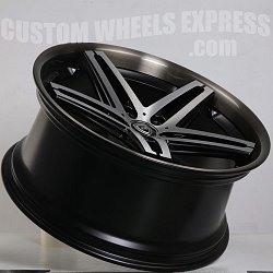 Lexani R-Five / R5 Machined Black w/ Double Tinted Stainless Lip Custom Wheels Rims 2