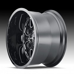 Mayhem Cogent 8107 Gloss Black Milled Custom Wheels Rims 2