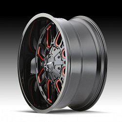 Mayhem Cogent 8107 Gloss Black Red Custom Wheels Rims 2