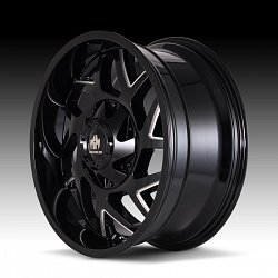 Mayhem Hatchet 8106 Gloss Black Milled Custom Wheels Rims 2