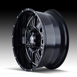Mayhem Monstir 8100 Gloss Black Milled Custom Wheels Rims 2