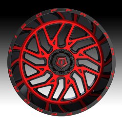 TIS Wheels 544MBR Machined Black Red Tint Custom Truck Wheels 2