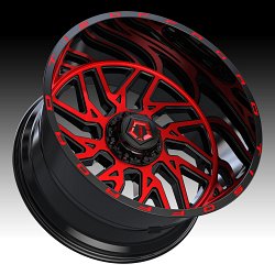TIS Wheels 544MBR Machined Black Red Tint Custom Truck Wheels 3
