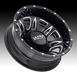 Ultra 049 Predator Dually Gloss Black Milled Custom Wheels Rims 3
