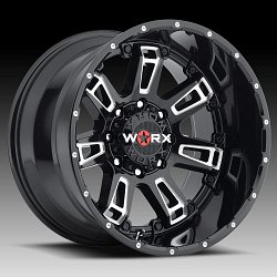 Worx Alloy 808 Beast II Gloss Black with Milled Accents Custom Wheels Rims 2