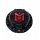 CAP-655BMR-6-DB / DropStars Gloss Black/Red DBOMB Logo/ Bolt-On Center Cap