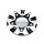 CAP-908MBF / Cruiser Alloy 908MB Impulse Machined Black FWD Bolt On Center Cap