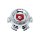 CAP-F6L-CR21 / Gear Alloy Chrome With Gloss Red Logo Snap-In Center Cap