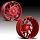 Fuel Runner Dually D742 Gloss Black Red Milled Custom Truck Dually Wheels Rims