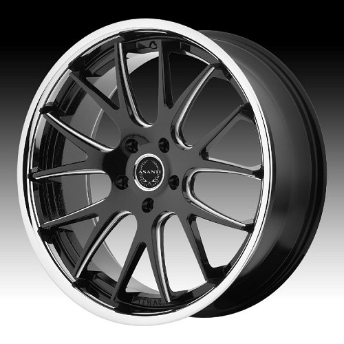 Asanti Black Label ABL-3 Black Milled Stainless Lip Custom Wheels 1