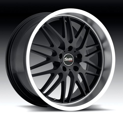 Advanti Racing A4 Kudos Matte Black w/ Machined Lip Custom Wheels Rims 1