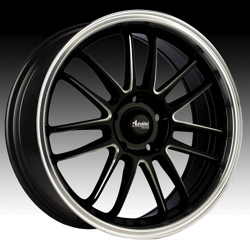 Advanti Racing S3 Stilo Gloss Black w/ Ball Milled Accents Custom Rims Wheels 1