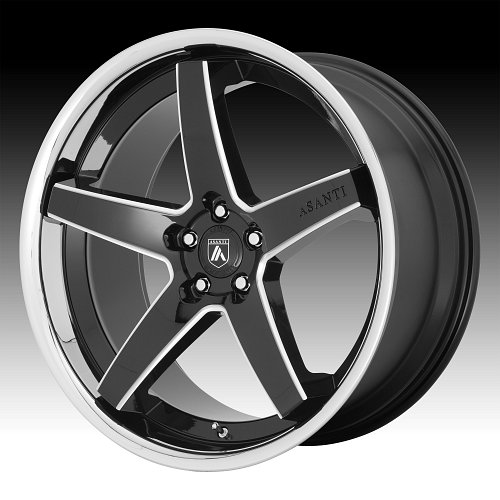 Asanti Black Label ABL31 Regal Gloss Black Milled Custom Wheels Rims 1