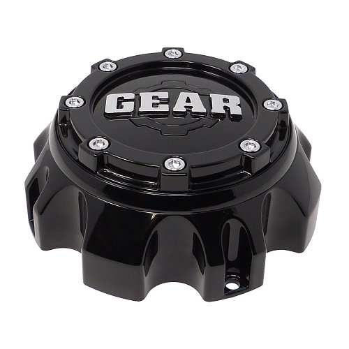 CAP-726B-8 / Gear Alloy Gloss Black 8-Lug Bolt-On Center Cap 1