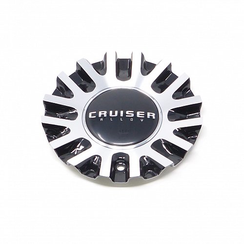CAP-916MBF / Cruiser Alloy 916MB Shadow FWD Machined Black Bolt On Center Cap 1