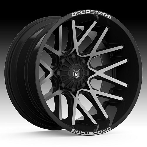 DropStars 654MB Machined Black Custom Wheels Rims 1