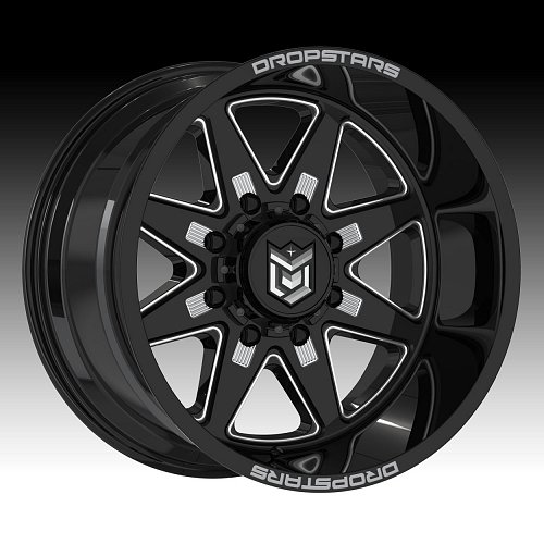 DropStars 655BM Black Milled Custom Wheels Rims 1