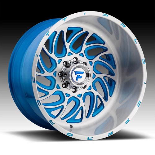 Fittipaldi Offroad Forged FTF09 Brushed Blue Accents Custom Wheels Rims 1