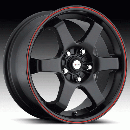 Focal 421 X Matte Black w/ Red Stripe Custom Rims Wheels 1