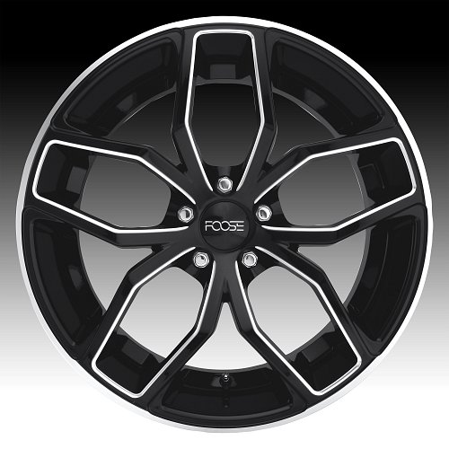 Foose F150 Outcast Gloss Black Milled Custom Wheels Rims 2