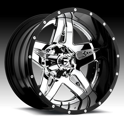 Fuel Full Blown D243 2pc Chrome Black Custom Wheels Rims 1