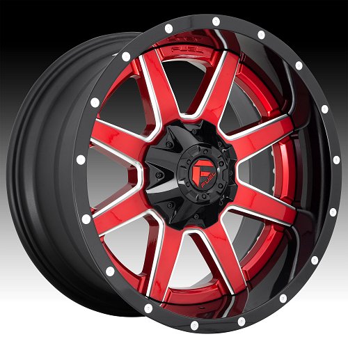 Fuel Maverick D250 Black Red Milled Custom Wheels Rims 1