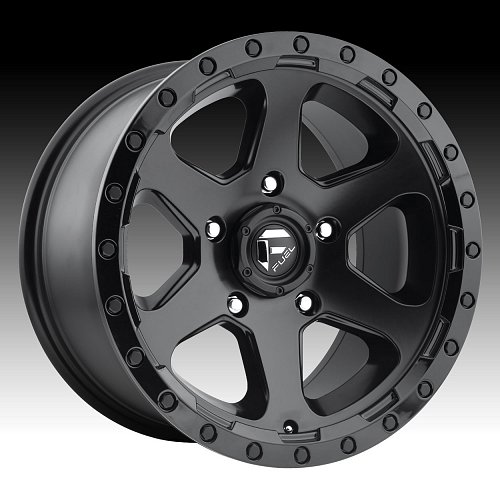 Fuel Ripper D589 Matte Black Gloss Black Ring Custom Truck Wheels Rims 1