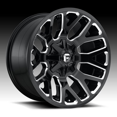 Fuel Warrior D623 Gloss Black Milled Custom Wheels Rims 1