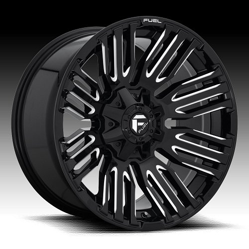 Fuel Schism D649 Gloss Black Milled Custom Wheels Rims 1