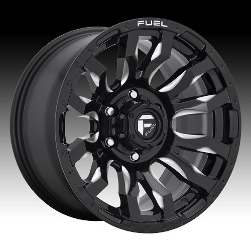 Fuel Blitz D673 Gloss Black Milled Custom Wheels Rims 1
