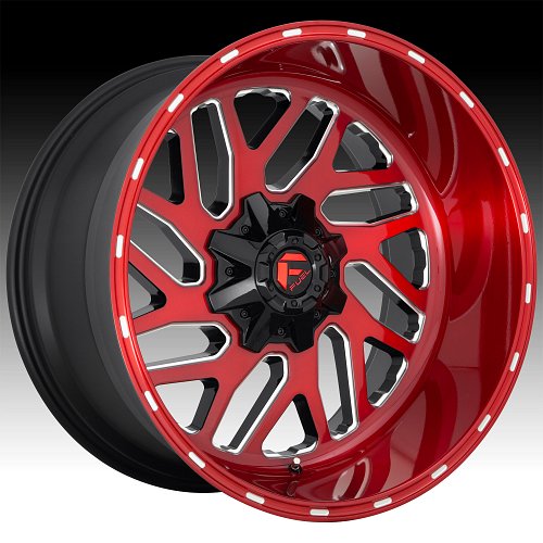 Fuel Triton D691 Brushed Red Milled Custom Wheels Rims 1