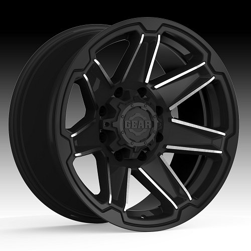 Gear Alloy 745MB Trident Machined Black Custom Wheels Rims 1