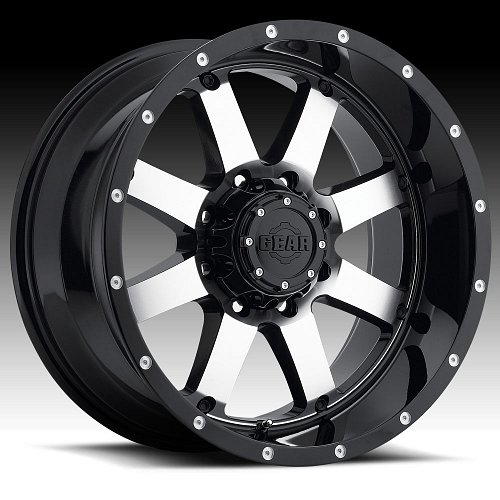 Gear Alloy 726M Big Block Machined Black Custom Rims Wheels 1