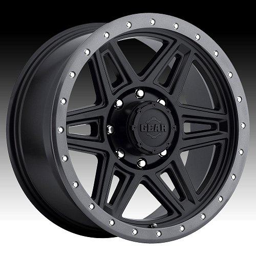 Gear Alloy 739B Endurance Satin Black Custom Rims Wheels 1