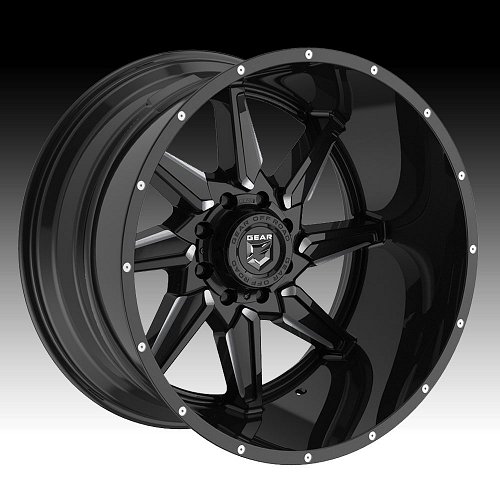 Gear Alloy 751BM Wrath Black Milled Custom Wheels Rims 1