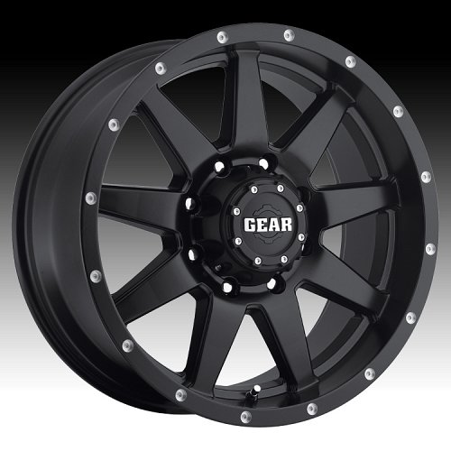 Gear Alloy 728B Overdrive Satin Black Custom Rims Wheels 1