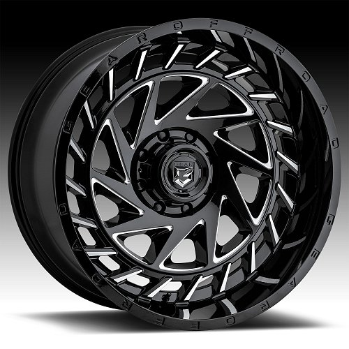 Gear Offroad 755BM End Game Gloss Black Milled Custom Wheels Rims 1