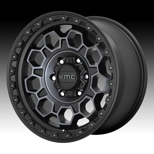 KMC KM545 Trek Machined Black Grey Tint Custom Wheels Rims 1