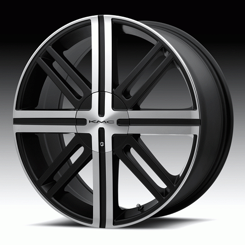 KMC Splice KM675 675 Satin Black Machined Custom Rims Wheels 1