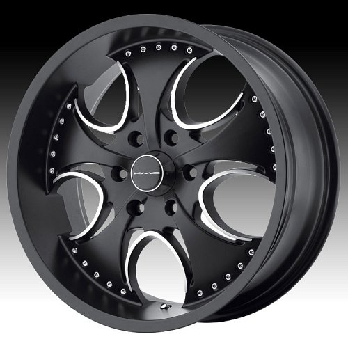 KMC Venom KM755 755 Black Custom Rims Wheels 1