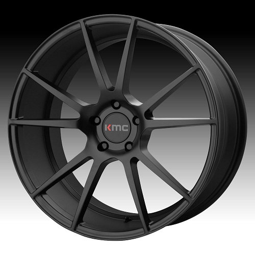 KMC KM709 Flux Satin Black Custom Wheels Rims 1