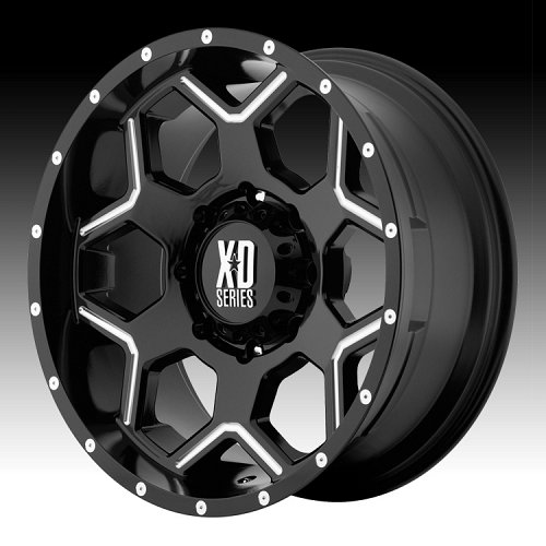XD Series XD812 Gloss Black with Milled Accents Custom Wheels Rims 1