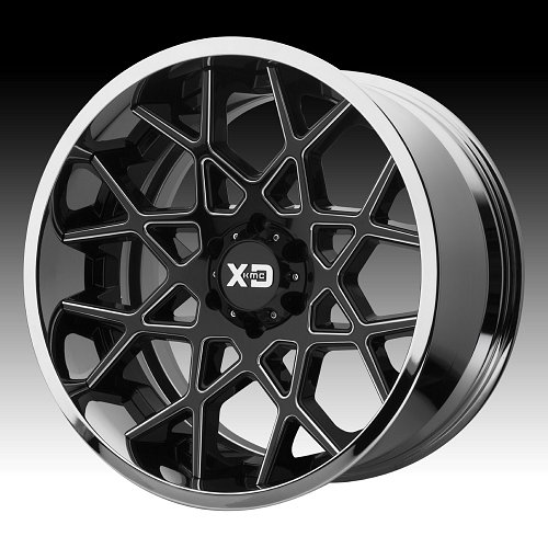 XD Series XD203 Chopstix Black Milled / Chrome Custom Wheels Rims 1