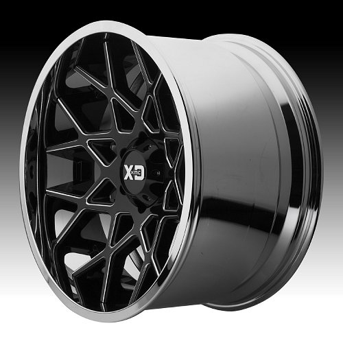 XD Series XD203 Chopstix Black Milled / Chrome Custom Wheels Rims 2
