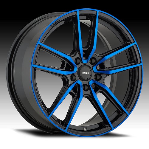 Konig Myth Blue Black Custom Wheels Rims 1