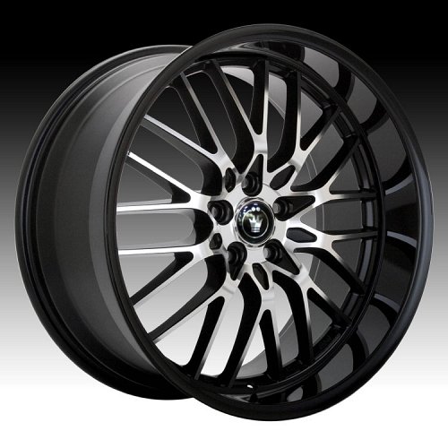 Konig Lace 16B LA Gloss Black w/ Mirror Machined Face Custom Rims Wheels 1