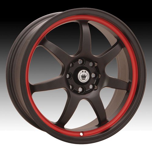Konig Forward 23B FO Matte Black w/ Red Stripe Custom Rims Wheels 1