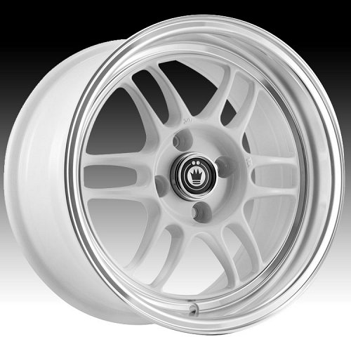 Konig Wideopen 47MW WI Gloss White w/ Machined Lip Custom Rims Wheels 1
