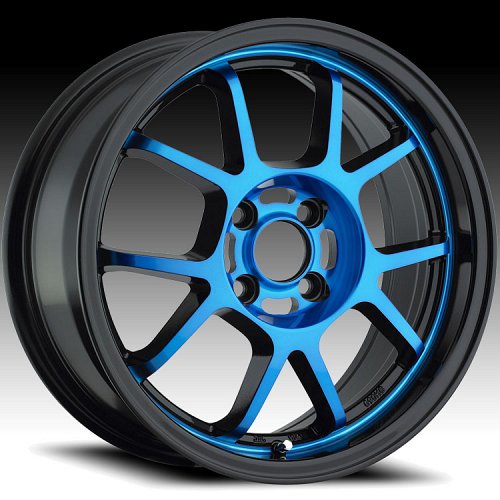 Konig Foil 17BL 4L Black w/ Blue Face Custom Rims Wheels 1